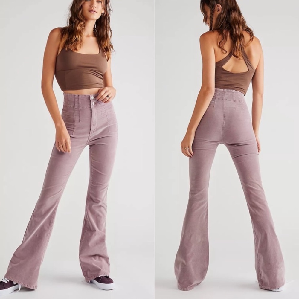 BNWOT Free People Jayde Flare Corduroys in Lavender- size 24